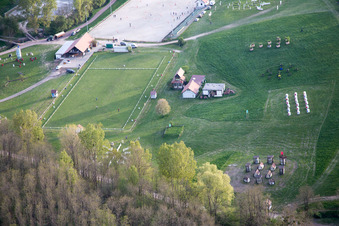 Neewiller-près-Lauterbourg in the state Bas-Rhin, France from the plane