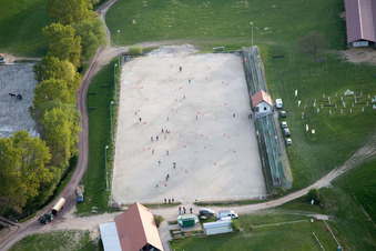 Drone image of Neewiller-près-Lauterbourg in the state Bas-Rhin, France