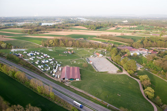 Neewiller-près-Lauterbourg in the state Bas-Rhin, France from above