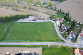 Neewiller-près-Lauterbourg in the state Bas-Rhin, France seen from above