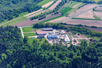 Aerial photograpy of Palatinum landscape and garden design in Hagenbach in the state Rhineland-Palatinate, Germany