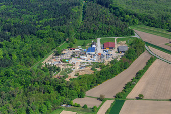 Bird's eye view of Palatinum landscape and garden design in Hagenbach in the state Rhineland-Palatinate, Germany