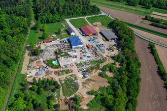 Palatinum landscape and garden design in Hagenbach in the state Rhineland-Palatinate, Germany from the drone perspective