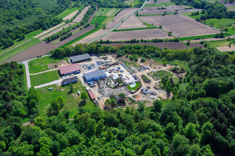 Oblique view of Palatinum landscape and garden design in Hagenbach in the state Rhineland-Palatinate, Germany