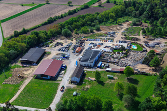 Palatinum landscape and garden design in Hagenbach in the state Rhineland-Palatinate, Germany seen from above