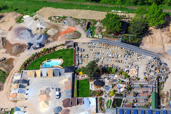 Aerial view of Palatinum landscape and garden design in Hagenbach in the state Rhineland-Palatinate, Germany