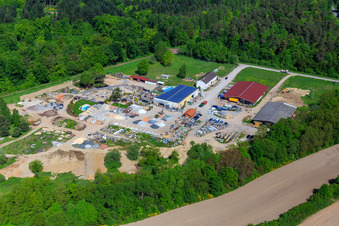 Aerial photograpy of Palatinum landscape and garden design in Hagenbach in the state Rhineland-Palatinate, Germany