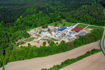 Oblique view of Palatinum landscape and garden design in Hagenbach in the state Rhineland-Palatinate, Germany