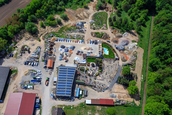 Palatinum landscape and garden design in Hagenbach in the state Rhineland-Palatinate, Germany from the drone perspective