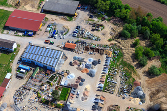 Aerial photograpy of Palatinum landscape and garden design in Hagenbach in the state Rhineland-Palatinate, Germany