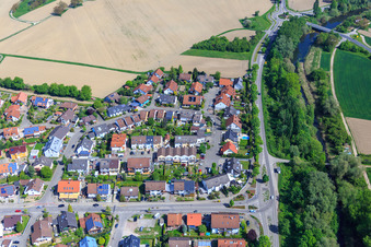 Aerial view of Trifelsstr in Hagenbach in the state Rhineland-Palatinate, Germany