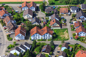 Drachenfelsstr in Hagenbach in the state Rhineland-Palatinate, Germany from the plane