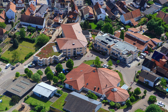 Aerial view of Cultural Center and ASB Senior Center Hagenbach in Hagenbach in the state Rhineland-Palatinate, Germany