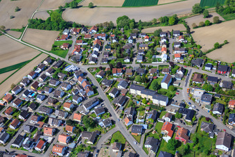 Aerial photograpy of Raiffeisenstr in Hagenbach in the state Rhineland-Palatinate, Germany