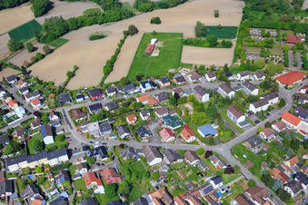 Aerial photograpy of Konrad Adenauer Ring in Hagenbach in the state Rhineland-Palatinate, Germany