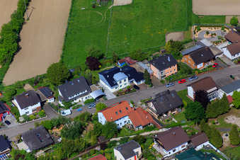 Konrad Adenauer Ring in Hagenbach in the state Rhineland-Palatinate, Germany from above