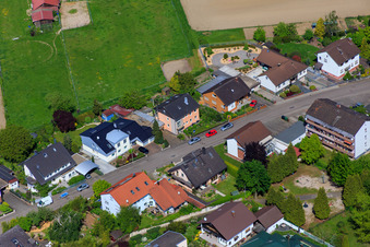Konrad Adenauer Ring in Hagenbach in the state Rhineland-Palatinate, Germany viewn from the air