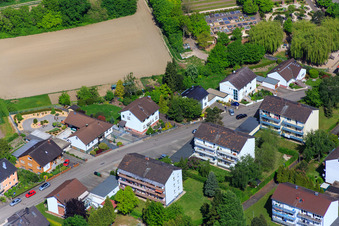 Drone recording of Konrad Adenauer Ring in Hagenbach in the state Rhineland-Palatinate, Germany