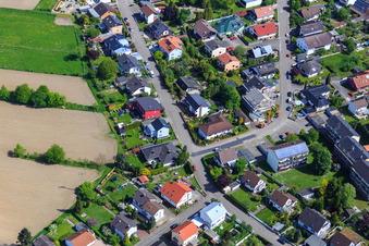 Aerial photograpy of Konrad Adenauer Ring in Hagenbach in the state Rhineland-Palatinate, Germany