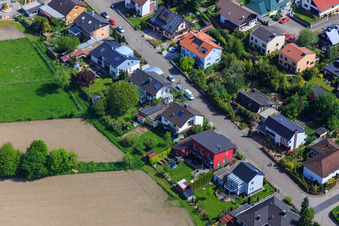 Konrad Adenauer Ring in Hagenbach in the state Rhineland-Palatinate, Germany from the plane
