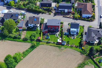Drone recording of Konrad Adenauer Ring in Hagenbach in the state Rhineland-Palatinate, Germany
