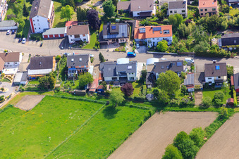 Konrad Adenauer Ring in Hagenbach in the state Rhineland-Palatinate, Germany from above