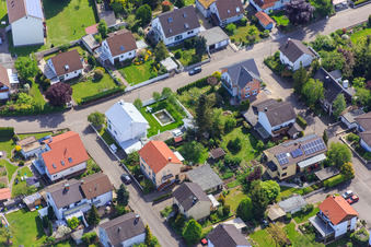 Aerial photograpy of Birkenstr in Hagenbach in the state Rhineland-Palatinate, Germany