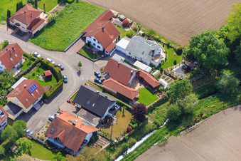 Oblique view of Ahornstr in Hagenbach in the state Rhineland-Palatinate, Germany