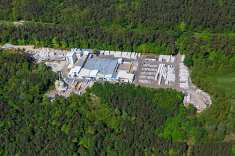 Sand-lime stone works Schencking GmbH & Co. KG, Bienwald plant in the district Büchelberg in Wörth am Rhein in the state Rhineland-Palatinate, Germany out of the air