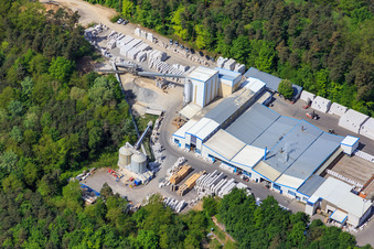 Sand-lime stone works Schencking GmbH & Co. KG, Bienwald plant in the district Büchelberg in Wörth am Rhein in the state Rhineland-Palatinate, Germany seen from above