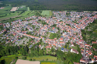 Aerial view of Village view in Berg in the state Rhineland-Palatinate, Germany