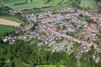 Oblique view of Village view in Berg in the state Rhineland-Palatinate, Germany