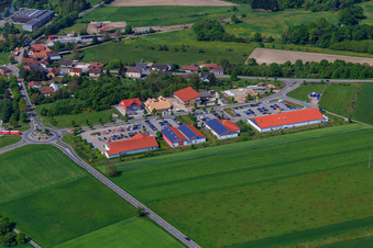 Mühläcker market center in the district Neulauterburg in Berg in the state Rhineland-Palatinate, Germany