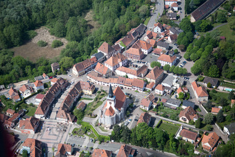 Aerial photograpy of Lauterbourg in the state Bas-Rhin, France
