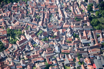 Town View of the streets and houses of the residential areas in Freinsheim in the state Rhineland-Palatinate, Germany