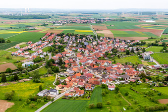 Aerial photograpy of District Rieden in Hausen bei Würzburg in the state Bavaria, Germany