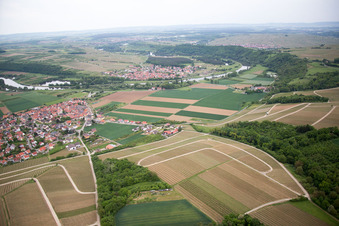 Aerial photograpy of District Untereisenheim in Eisenheim in the state Bavaria, Germany