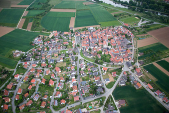 Oblique view of District Untereisenheim in Eisenheim in the state Bavaria, Germany
