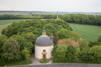 Castle Park Gaibach in the district Gaibach in Volkach in the state Bavaria, Germany from above