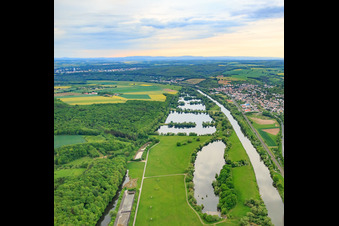 Schonunger Bay with lakes on the Main in Schonungen in the state Bavaria, Germany