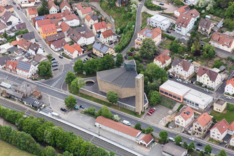 Church building Evangeliv Church in Schonungen in the state Bavaria, Germany