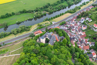Aerial view of Castle Mainberg in the district Mainberg in Schonungen in the state Bavaria, Germany