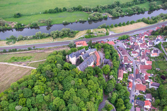 Aerial photograpy of Castle Mainberg in the district Mainberg in Schonungen in the state Bavaria, Germany
