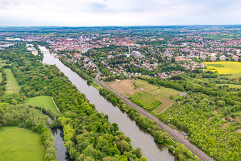 Mainleite and Beerhüterturm in Schweinfurt in the state Bavaria, Germany