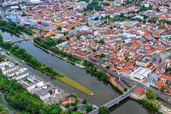 Gutermann Promenade and Main View in Schweinfurt in the state Bavaria, Germany