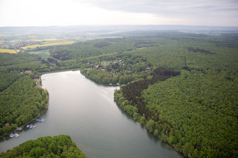 Ellertshäuser See in the district Altenmünster in Stadtlauringen in the state Bavaria, Germany out of the air