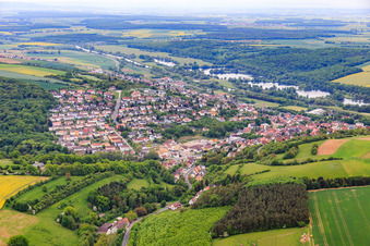 View from the north in Schonungen in the state Bavaria, Germany