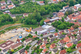 Oblique view of Volunteer Fire Department Schonungen in Schonungen in the state Bavaria, Germany