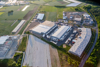 Industrial estate and company settlement West in Röthlein in the state Bavaria, Germany