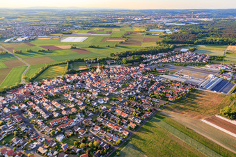Main Street in Röthlein in the state Bavaria, Germany